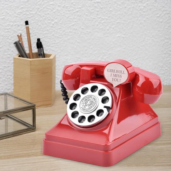 Krājkasīte tālruņa formā, sarkana