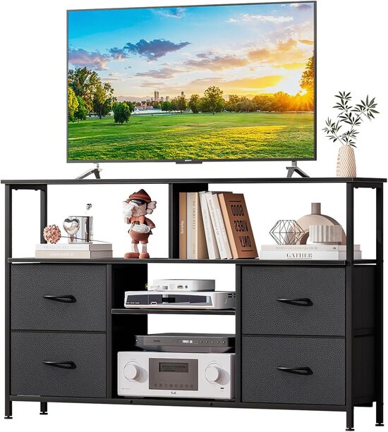 TV galds/kumode ar auduma atvilktnēm, 120 cm
