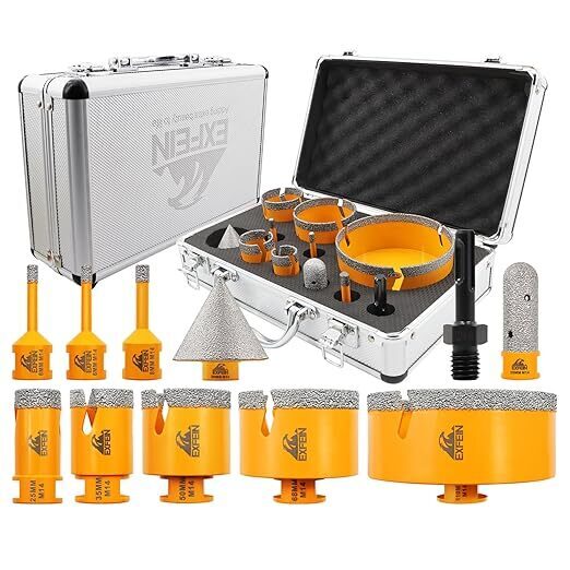 Dimanta flīžu urbšanas komplekts, 11 daļas