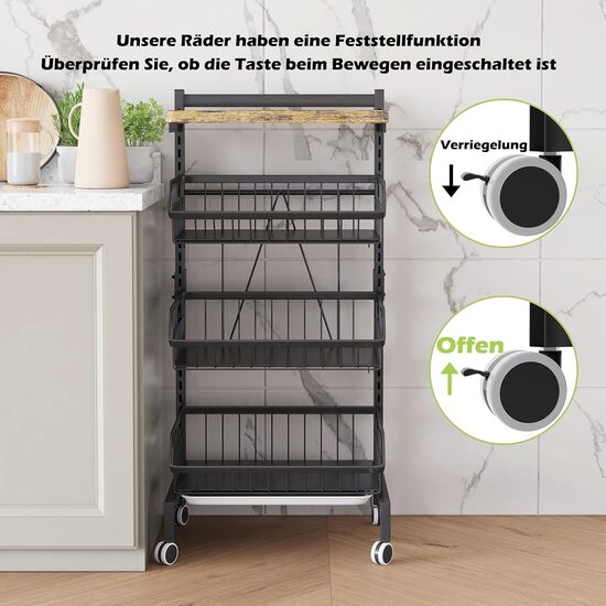 Uzglabāšanas ratiņi ar plauktiem