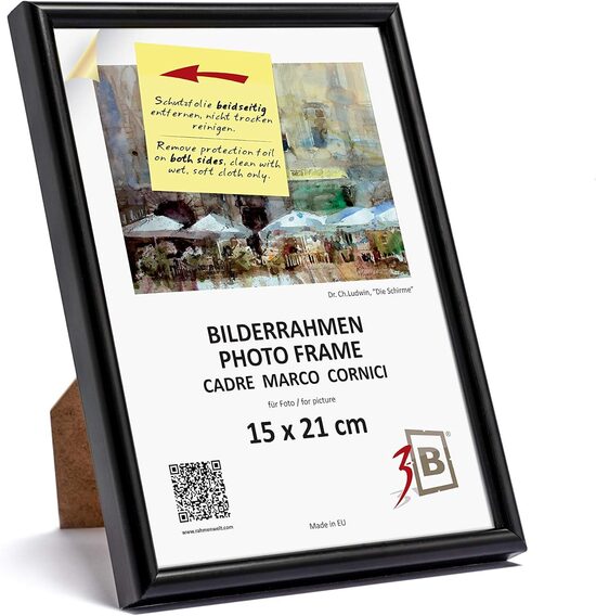 Plastmasas bilžu rāmītis, melns, 15x21 cm (A5)