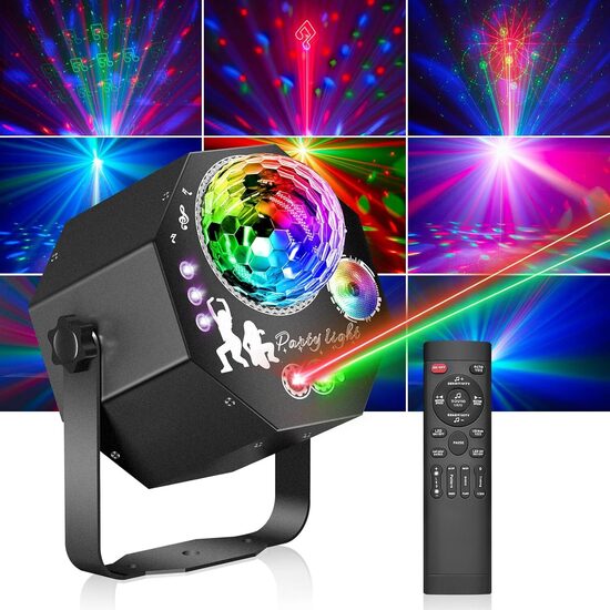  RGB LED disko gaismas