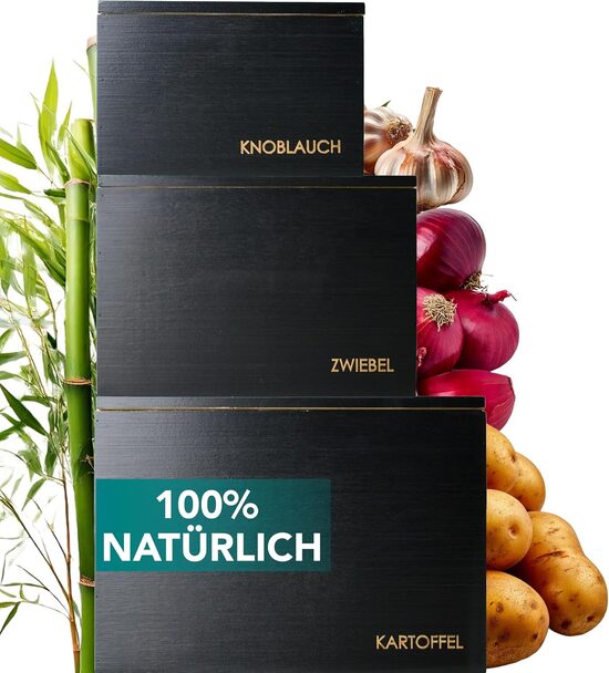 3 Koka uzglabāšanas kastes, melnas