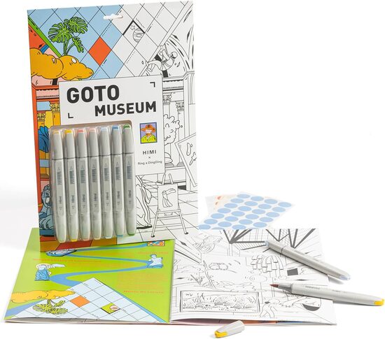 7 divpusēji ātri žūstoši marķieri ar krāsojamajām lapām