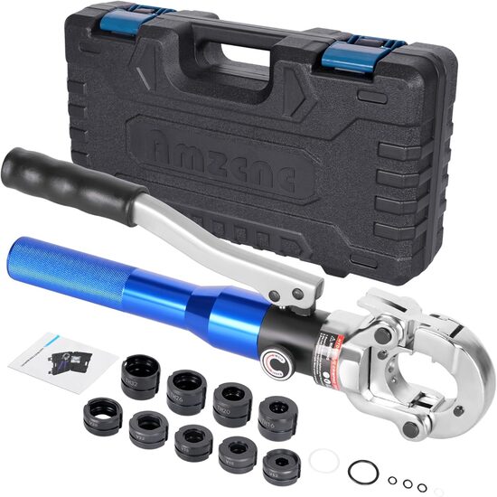 AMZCNC hidrauliskā rokas prese, V profils Ø12-28mm, TH profils. PEX-AL-PEX 16, 20, 26, 32mm.