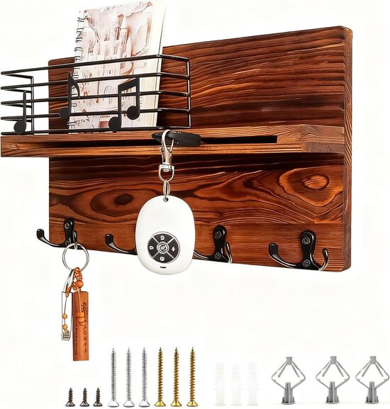 Koka atslēgu pakaramais ar plauktu