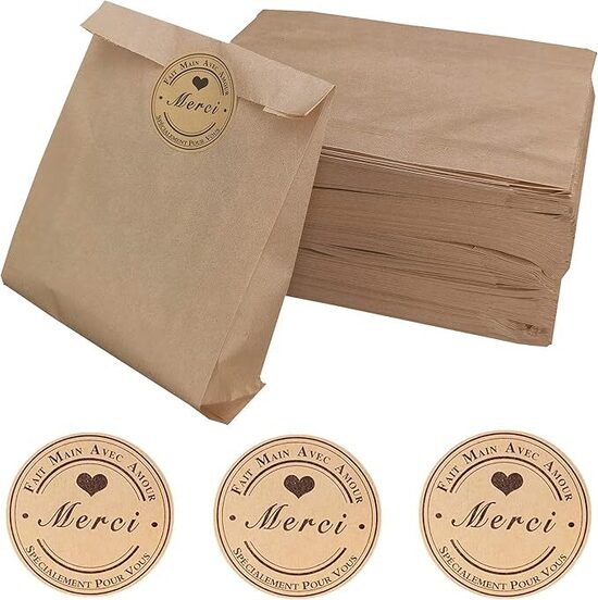 60 kraftpapīra maisiņi 