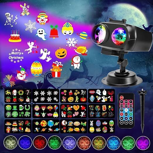  LED projektors ar dažādu svētku projekcijām