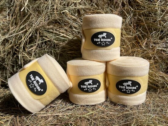 Zirgu polo bandāžas 4 gab, flīsa, dzeltenas