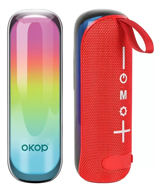 Bezvadu Bluetooth skaļrunis ar gaismām, sarkans