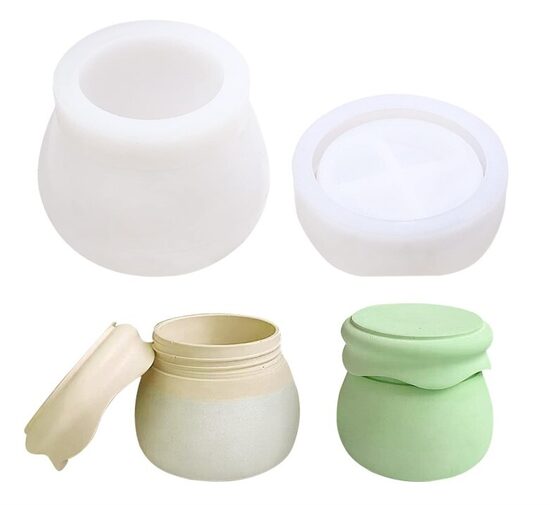 Epoksīdsveķu silikona veidnes, trauciņam ar vāku