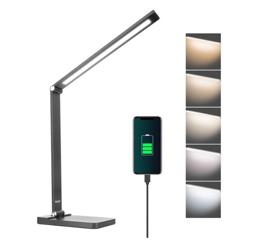 LED galda lampa ar maināmu spilgtumu un USB portu