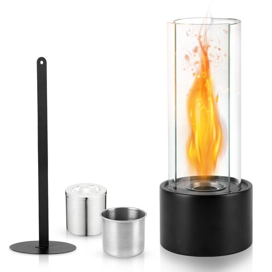 Galda biokamīns 16 x 40 cm, melns