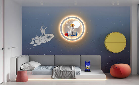 LED sienas lampa Kosmoss, 3 krāsu gaismas