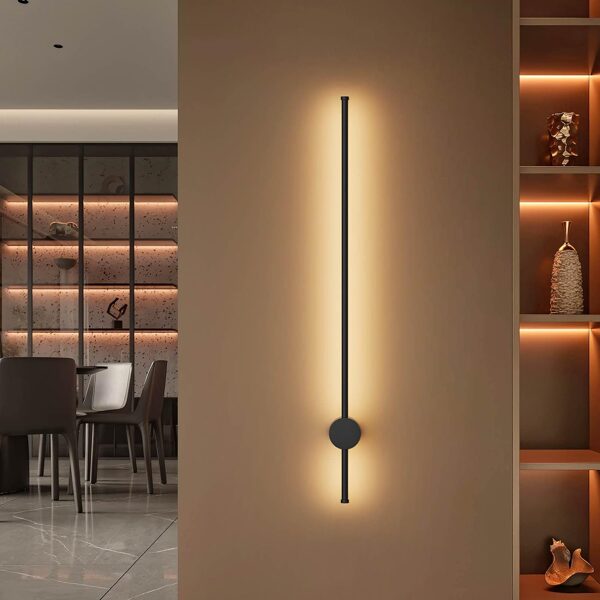 LED sienas lampa 97 cm melna, 3000K silti balta