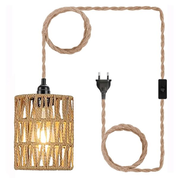 EcoGehen Vintage piekarināmā lampa ar spraudni, E27, 450 cm kabeli