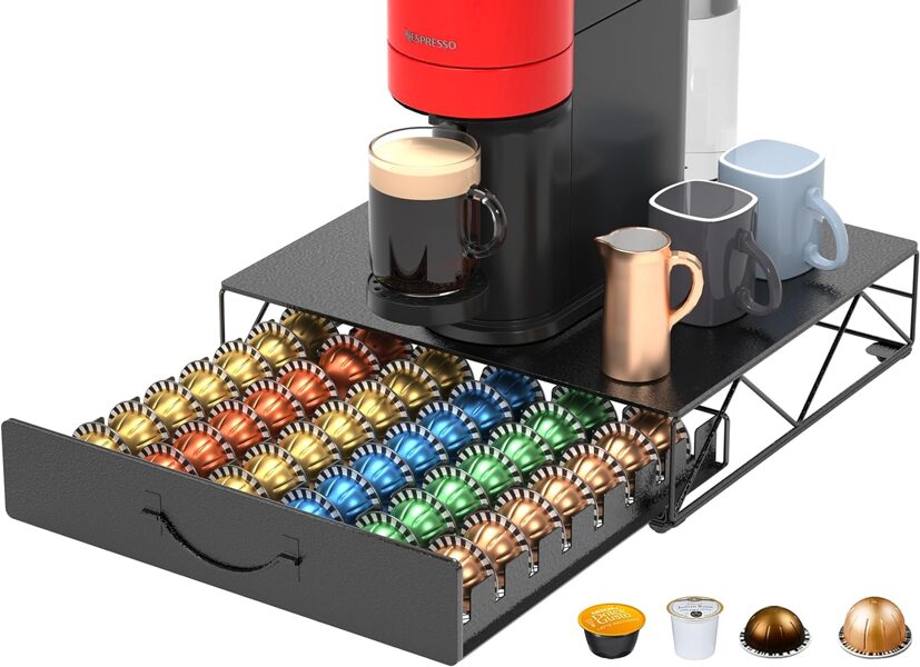 Metāla kafijas kapsulu turētājs Nespresso Vertuo, K Cup, Dolce Gusto kapsulām